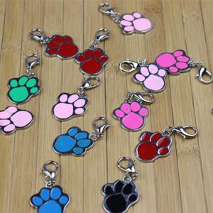 edelstahl - dog - tag - fußabdrücke tags