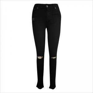 Mode zerrissene Knie Skinny Jean