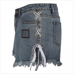 bedruckter Slogam Schnürschuh Frey Saum kurz WS1483