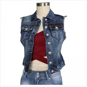 Denim ärmellose Jacken WS10128