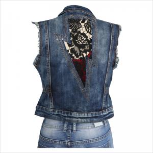 Denim ärmellose Jacken WS10128