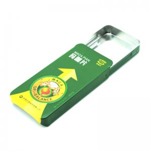 Kleine rechteckige Blechdose für Pfefferminzbonbons, Gesundheitsprodukte