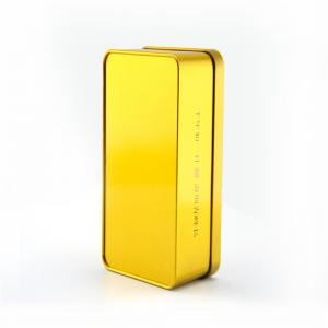 Rechteckige Goldmetallic-Finish-Teedose