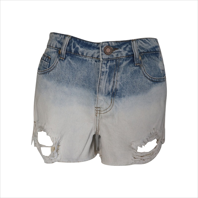 Mode Dipdye Jean Riss kurz WS101123