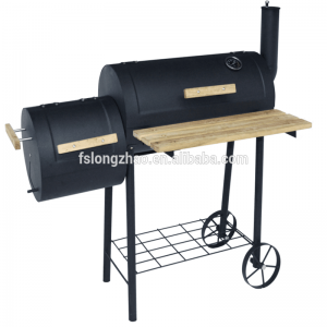 hochwertige zwei / double / twin barrel bbq mit kamin raucher - und holz - tabelle