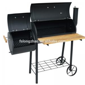 hochwertige zwei / double / twin barrel bbq mit kamin raucher - und holz - tabelle