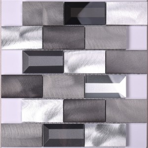 hell / dunkel grau aluminium aus glas backsplash küchenwand fliesen