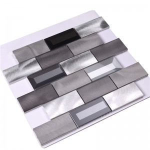 hell / dunkel grau aluminium aus glas backsplash küchenwand fliesen