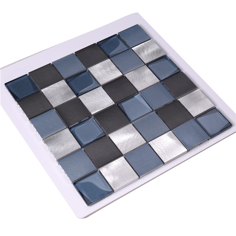 48 * 48 quadratmeter blauen aluminium mix glas billig backsplash fliesen mosaik