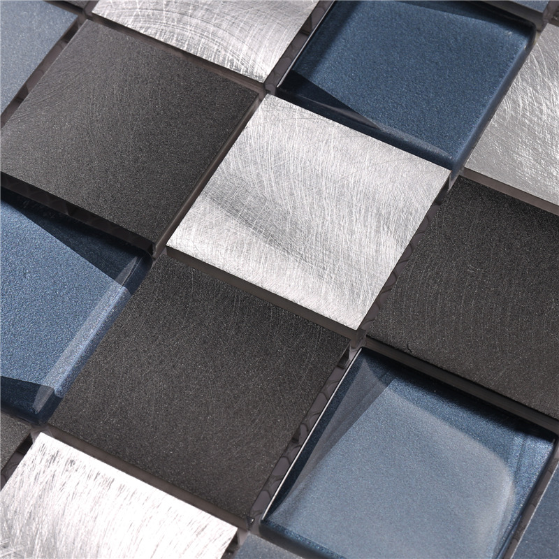 48 * 48 quadratmeter blauen aluminium mix glas billig backsplash fliesen mosaik