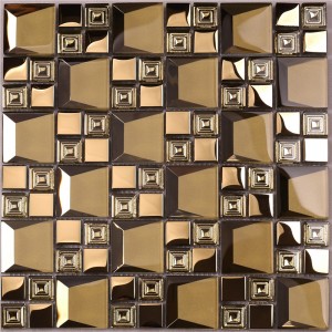 hdt04 heiß seling beveled galvanisch beschichtet rose gold farbe glas mosaik - fliesen