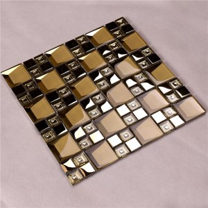 hdt04 heiß seling beveled galvanisch beschichtet rose gold farbe glas mosaik - fliesen