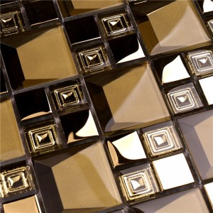 hdt04 heiß seling beveled galvanisch beschichtet rose gold farbe glas mosaik - fliesen