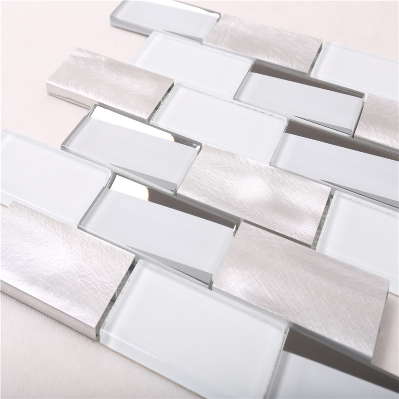 hmb12 neuer super - weißes glas metall 12x12 premium - mosaike fliese für küche