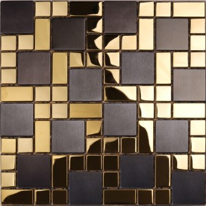 hsw18138 quadratische form schwarz - gold mosaik - fliesen aus