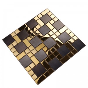 hsw18138 quadratische form schwarz - gold mosaik - fliesen aus