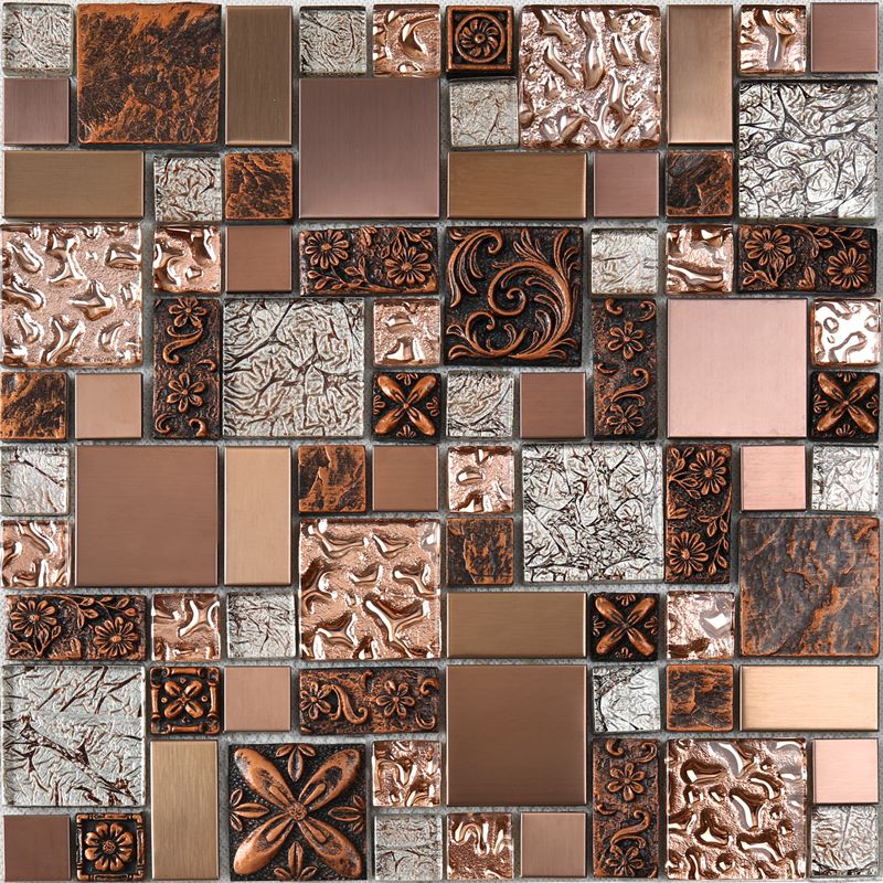 luxus - antiken rose blattgold glas schneiden backsplash mosaik - fliesen - küche