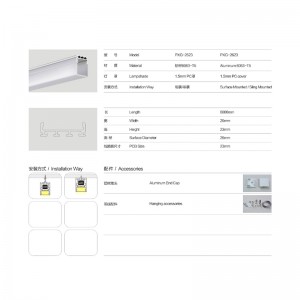suspension / clip führte lineare leichte gehäuse, aluminium, vereiste decken, armaturen, zubehör