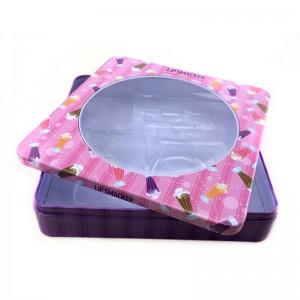 Kleine quadratische Kosmetikdose für Lipgloss mit PVC-Fenster