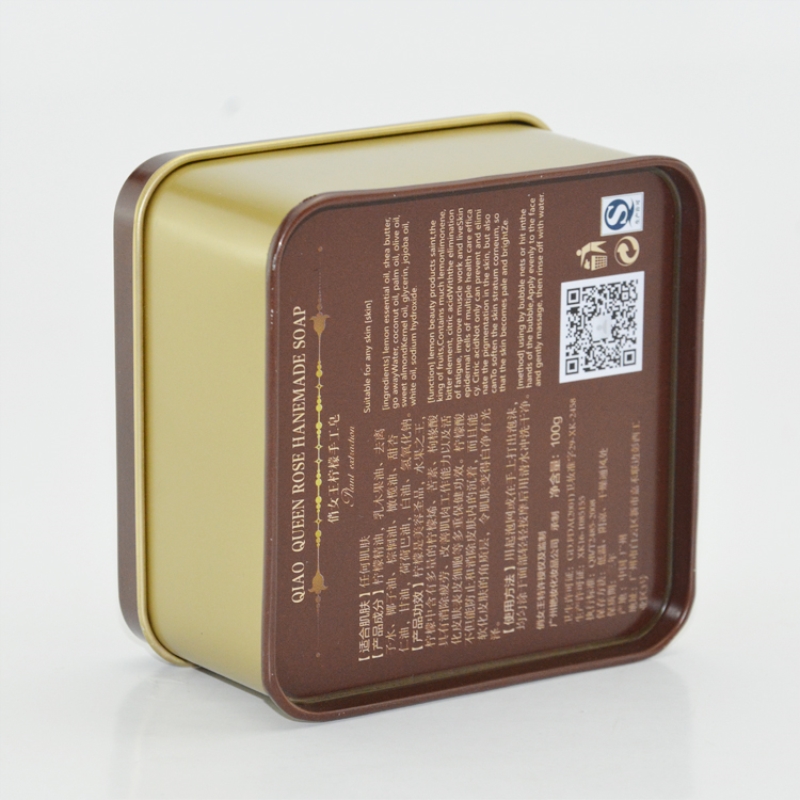 Fabrik Großhandel kleine quadratische kosmetische Blechdose für Seife Verpackung