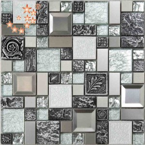 Neue Produkt Folierung Glas Mixed Edelstahl Harz backsplash fliesen lowesSkulptur Mosaik backsplash fliesen indien