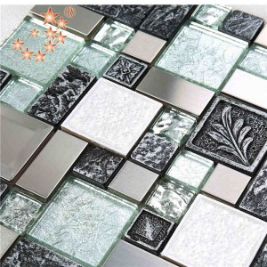Neue Produkt Folierung Glas Mixed Edelstahl Harz backsplash fliesen lowesSkulptur Mosaik backsplash fliesen indien