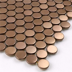 Rose Gold Kupfer Metall Penny Runde Mosaik Fliesen Küche Backsplash Hotel Wohnzimmer Wände Lanka Fliese Preis