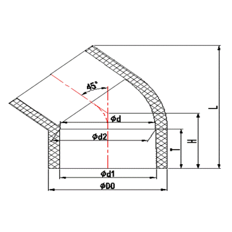 UPVC ELLIFT 45 °