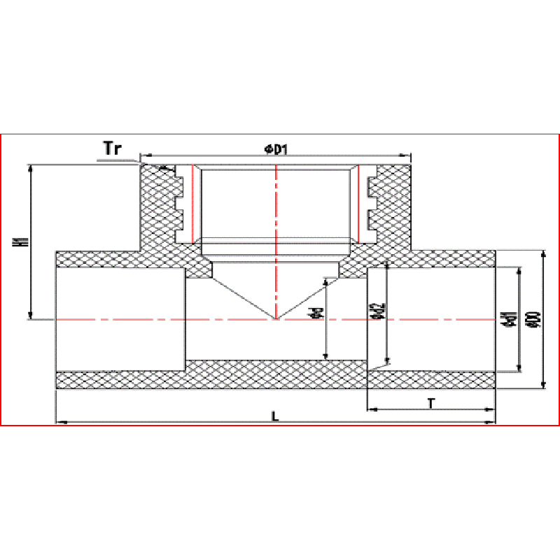 UPVC KUPFERGEWINDE T-STÜCK