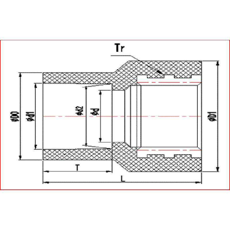 UPVC KUPFERGEWINDE-REDUZIERER