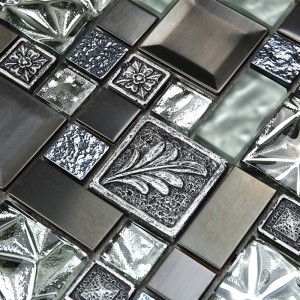 Harzmischung Goldfolie und gebrochene keramische metallische Mosaikwandfliese