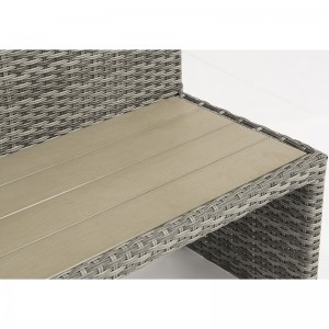 Aluminium Rattan Platz Tisch Parkbank Gartenmöbel Set mit Regenschirm Loch