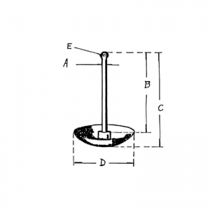 Großer Mooring Mushroom Anchor Painted Red