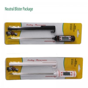 Familien-elektronisches Edelstahlblech-blaues Backlight BBQ-Thermometer für das Kochen