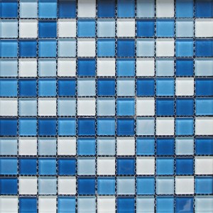 Konkurrenzfähiger Preis-Kristallglas-Mosaik-preiswerter Swimmingpool-Fliesen-Blau