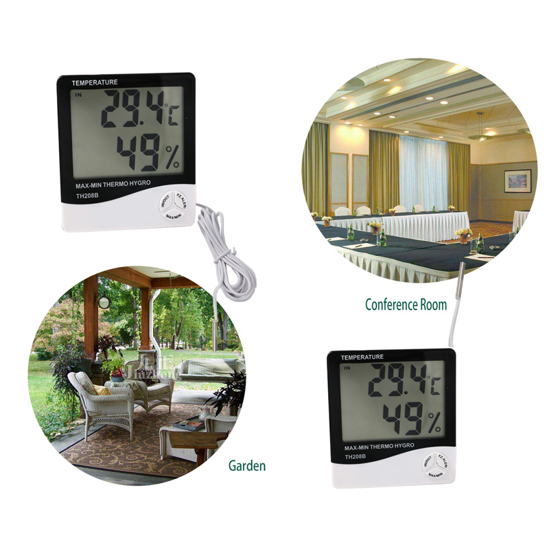 Umweltfreundliches Design Großes LCD-Display Indoor-Thermometer im Freien Hygrometer