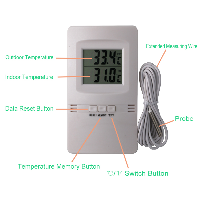 Heißer Verkauf Temperatur Grade Test Indoor Outdoor Thermometer