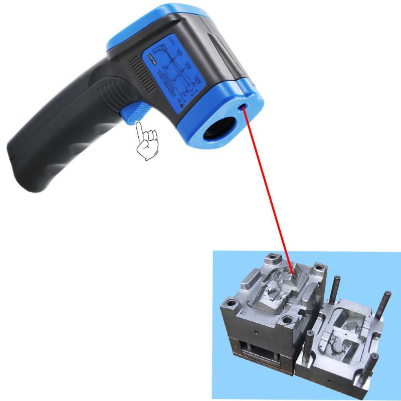 Kundengebundener blauer schwarzer Infrarotthermometer-600 Degree-Test für industrielles
