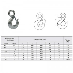 320A Augen Hoist Haken mit Latch gemalt