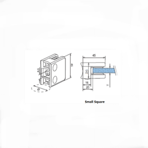 Quadratische Edelstahl-Glasklemme