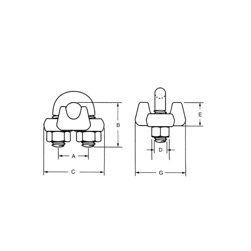 US-Typ G-450 Drop geschmiedete Drahtseil Clip Hot Dip Galv.