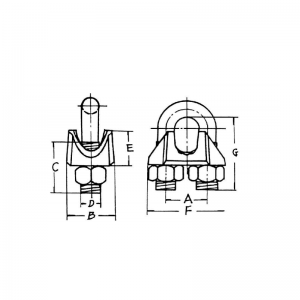 Verzinkter US-Typ verformbarer Drahtseilclip