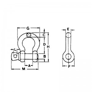 Ankerschäkel aus verzinktem Sicherheitsriegel