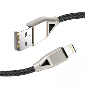 KPS-8449CB Nylon-USB-Kabel - Diamant Typ C / Beleuchtung / Micro