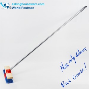 Akbrand Holzbürste mit langem Griff für das Schieben im Freien