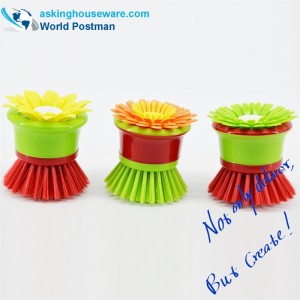 AKDB002 Kleine handliche Blume geformte Küchenreinigungsspülbürste