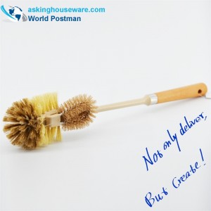 Akbrand Toilettenschüssel-Bürstengriff mit multifunktionaler kleiner Reinigungsbürste