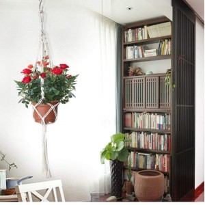 Handgemachte baumwolle seil pflanze kleiderbügel für geschenk runde \u0026 quadratische töpfe (topf nicht enthalten)