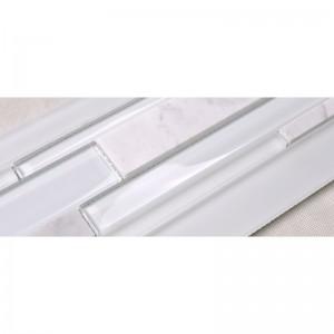 HSD131 Heißer Verkauf Neueste Design Weiß Carrara Marmor Gemischt Glasmosaik Küche Backsplash U-bahn Fliese
