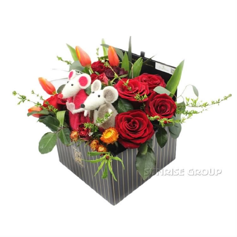 Luxus Benutzerdefinierte Druckverpackungen Textur Papier Geschenk Platz Blumenkasten